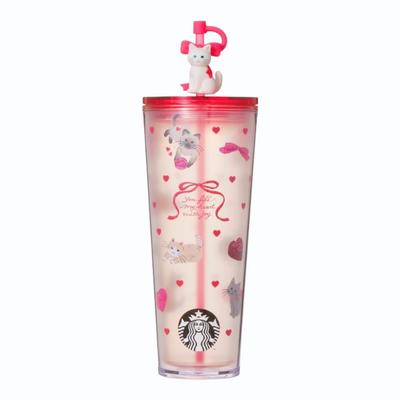 STARBUCKS Staba День святого Валентина 2026 Холодный стакан-термос Кот 710 мл