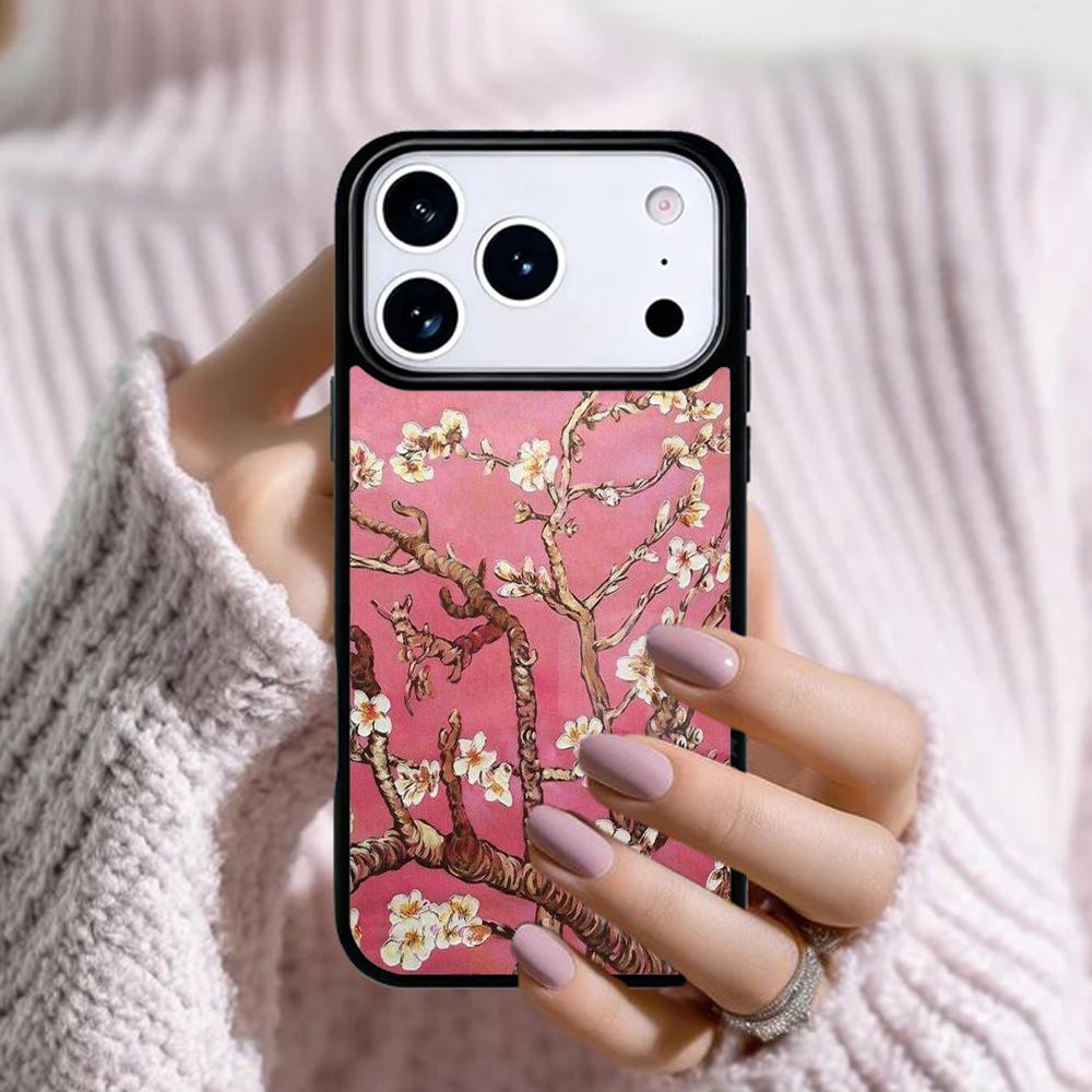 Чехол для телефона «Цветущий миндаль» для Apple iPhone 17 Air 16E 15 14 Plus 13 12 11 Pro Max Mini Funda Cover