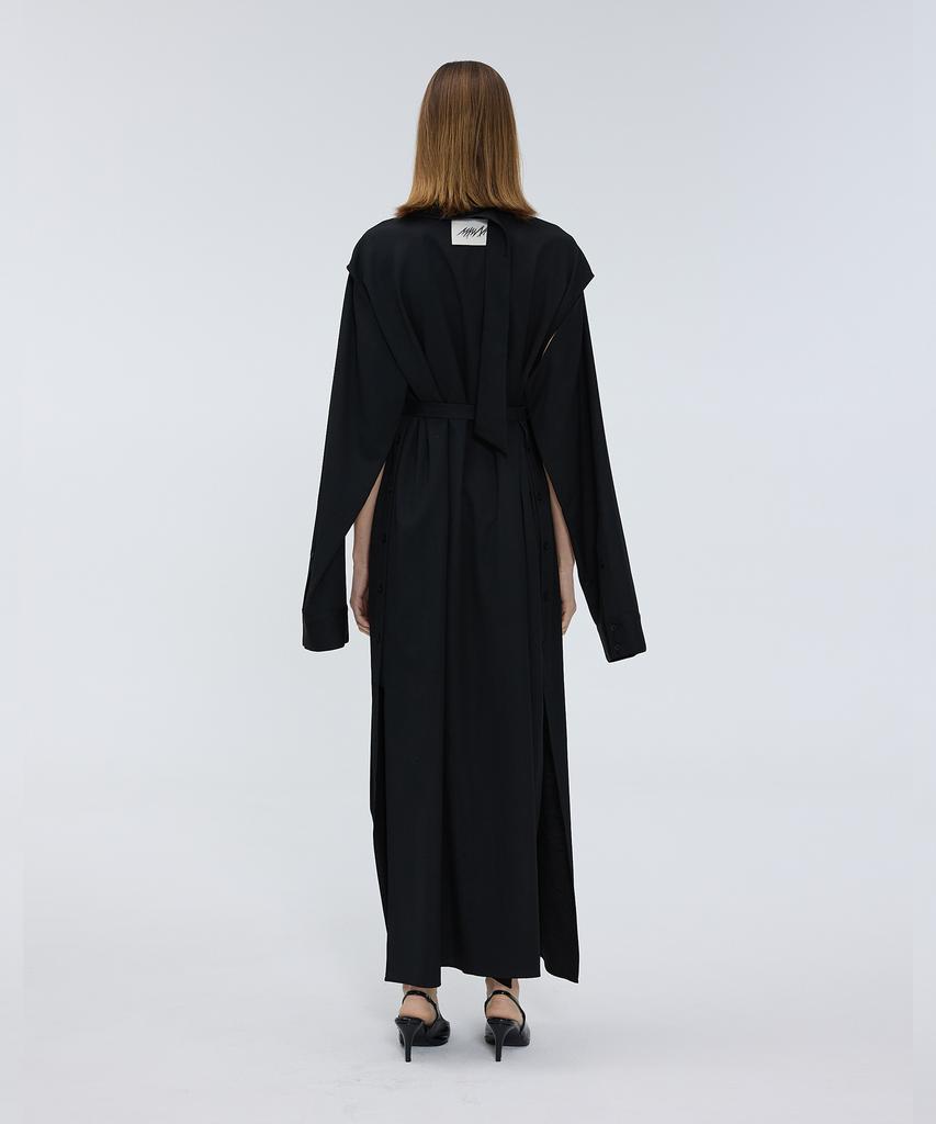 Meuameu Off-Sleeve Long Shirt Dress