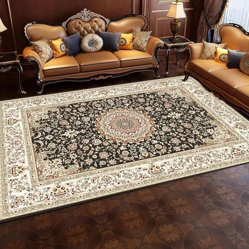 Crystal Pile Vintage Persian Living Room Full Rug Ethnic Style Coffee Table Sofa Mats Bedroom Bed Cloakroom Carpet