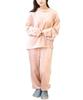 ON NISHIKI Winter Long Sleeve Warm and Ultrameyer Pullover and Pants Set Size Women's Pajamas, Fluffy, (Pink Beige 2/ML/KR002)