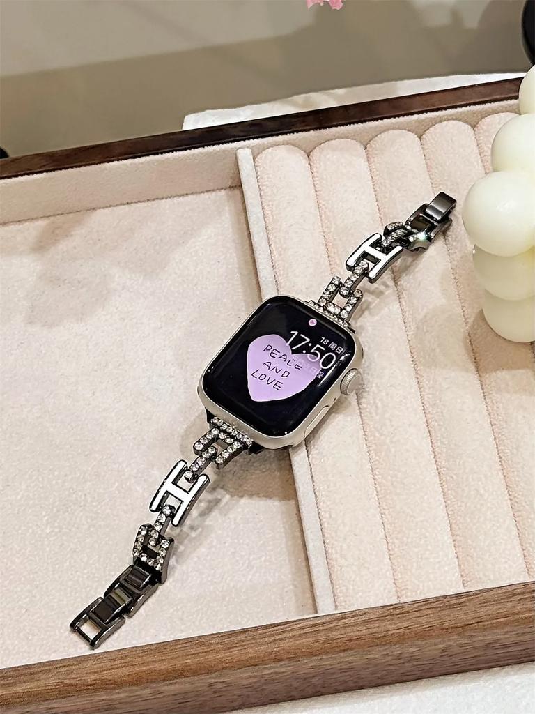 Модный металлический браслет для Apple Watch звеньевой женский Серия 11/8/7/6/10/9 40мм 41мм 38мм 42мм 44мм 45мм 46мм Ремешок