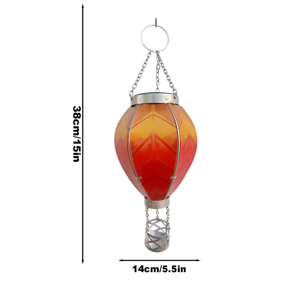 Solar Lanterns Solar Hot Air Balloon Lantern Flickering Flame Lights Chain Hook Hanging Waterproof Solar Lanterns For Yard Patio