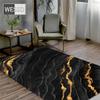 Large Black and Gold Abstract Rug for Living Room and Bedroom