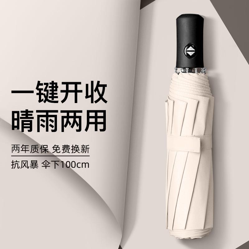 Зонт автоматический зонт большой увеличенный утолщенный и усиленный дождевик складной зонт солнечный и дождливый женский зонтик от солнца