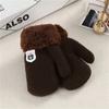 Children Plush Hanging Neck Cute Knitted Mittens Thick Warm Kids Gloves