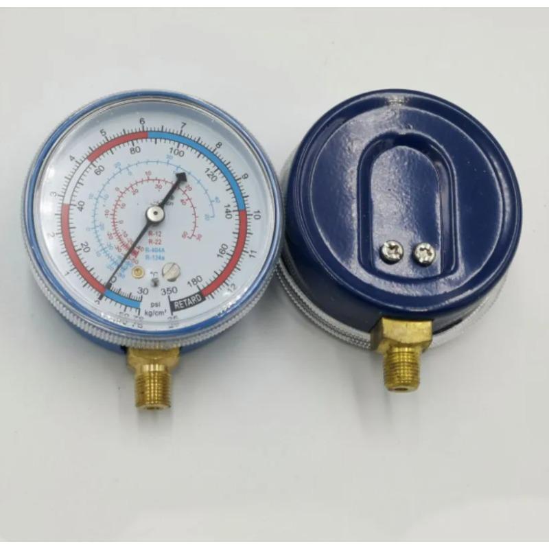 1/8" 70 мм синий манометр низкого давления для холодильного фреонового кондиционера R-12/R-22/R-502(Р-404А/Р-134а) 0-220/350Psi 0-15/25кг/см2