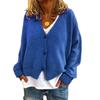 Women's Fashion Oversized Knit Cardigan Sweater With Buttons Long Sleeves Solid Color Jacket