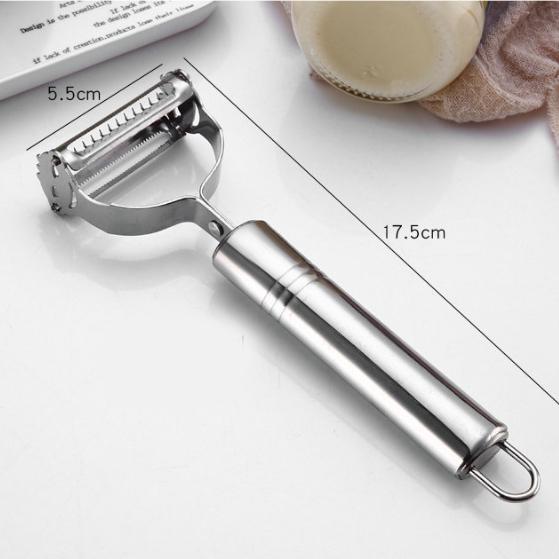 2 In 1 Stainless Steel Potato Cucumber Carrot Vegetables Fruit Grater Julienne Peeler Kitchen Supply