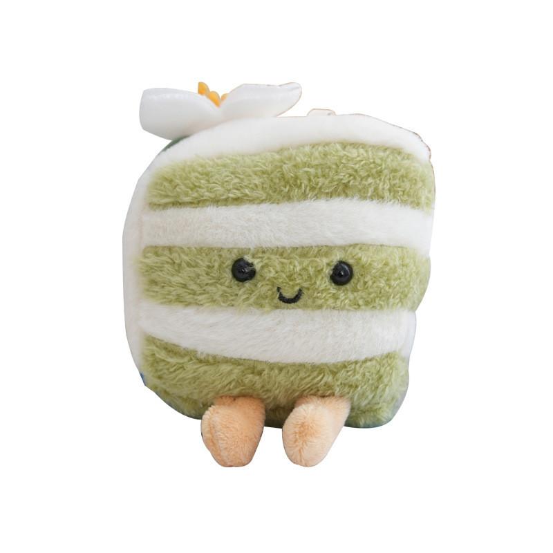 Adorable Plush Triangle Cake Keychain Soft Toy Cute Dessert Pendant For Girls
