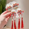 Hair Accessories New Year Barrettes Hanfu Headdress Red Bow Hair Clip Children