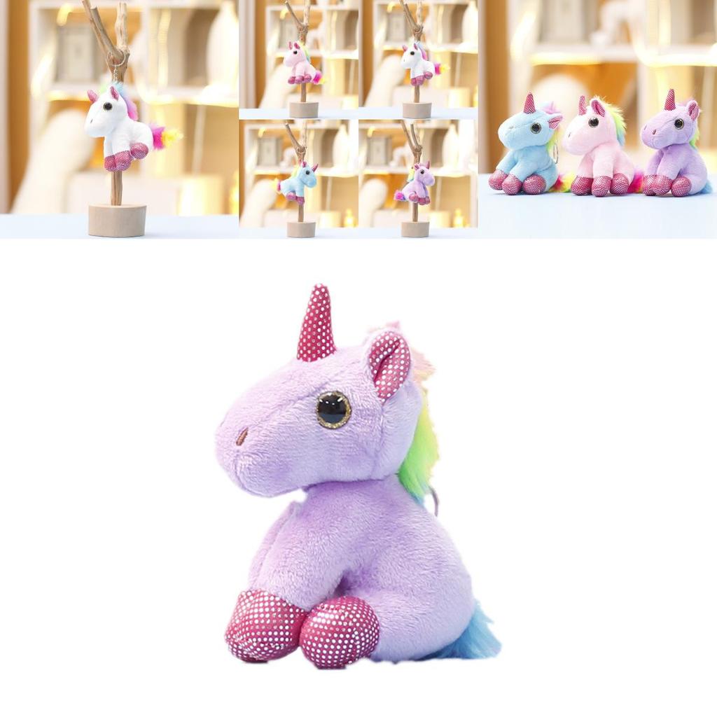 Plush Unicorn Toy With Pp Cotton Filling For Girls Gift Keychain And Bag Decor