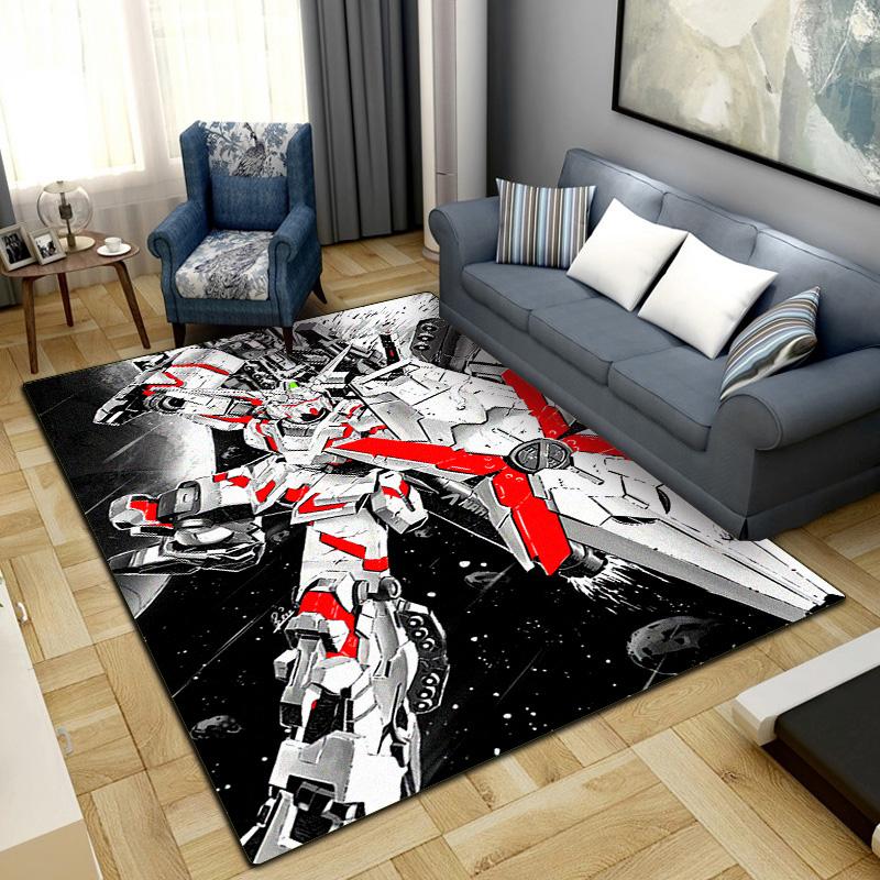 Gundam Washable Non-Slip Rug Carpet Larget Floor Mat Bedroom Home Decor For All-Season LXR103