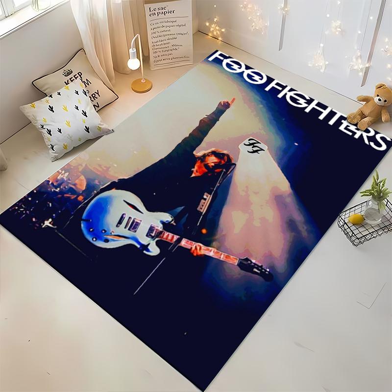 Musician with Guitar Performing on Stage - Non-slip rug suitable for living room and bedroom sofas.