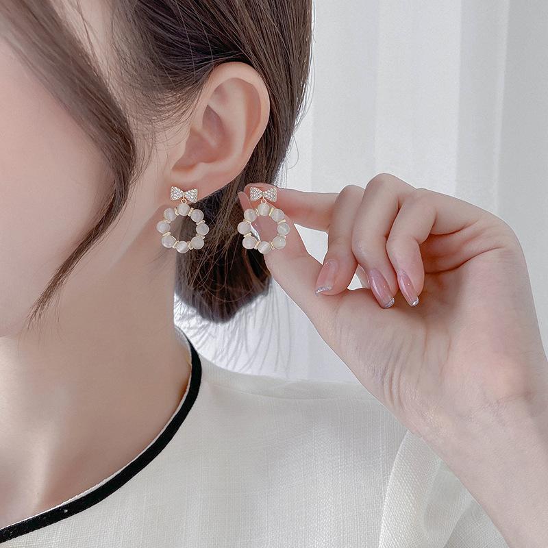 925 Sterling Silver Simulated Diamond Earrings For Women High Quality Stud Earring Wedding Engagement Party Jewelry