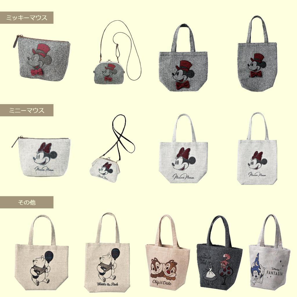 Marushin Tote Bag Disney Minnie H35 X W32 X D8cm Big Cute Ribbon UK MOON Company Wool Fabric 2335021300 (excluding Handle)