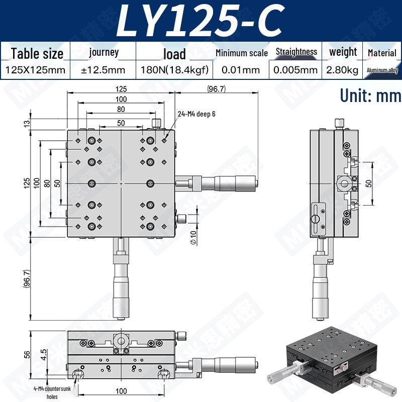 Two-Dimensional XY Axis Precision Manual Adjustment Platform