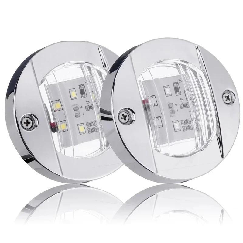 6LED 12V Round Yacht Marine Boat LED Stern Light Cabin Deck Courtesy Light Marine Interior Cabin Lights White/blue Waterproof 3