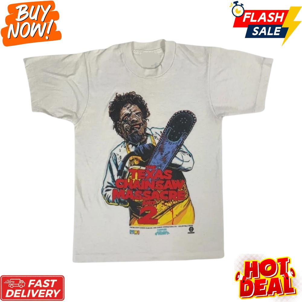 Винтажная футболка для фанатов «Техасская резня бензопилой 2» Репринт Размеры S-5XL Унисекс