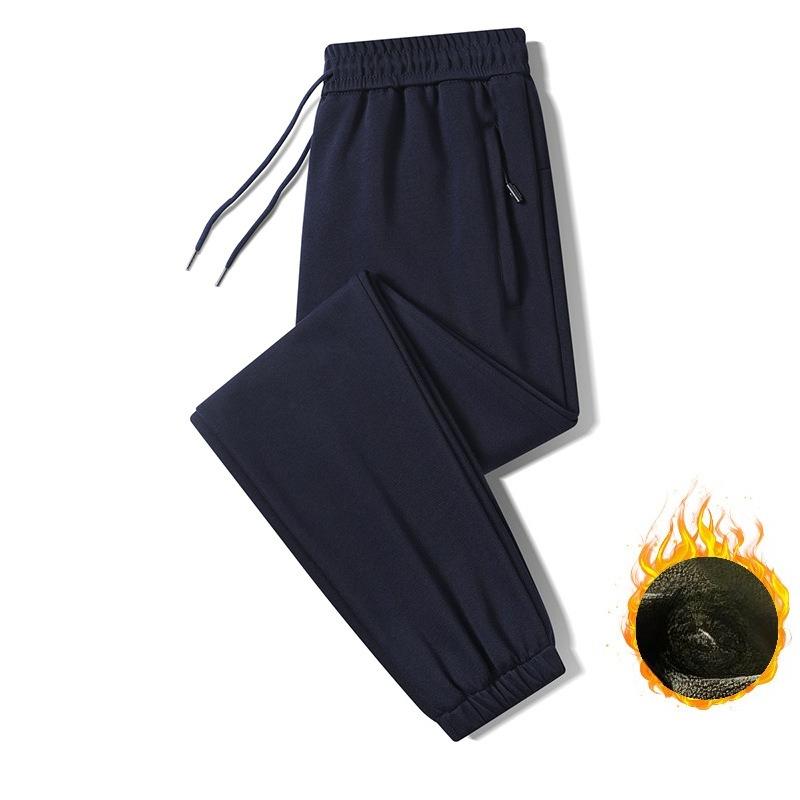 Мужские спортивные штаны больших размеров Весенне-осенние брюки Универсальные повседневные брюки для мужчин Теплые мужские длинные брюки