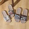 Linen Slippers Household Thick-soled Straw Weaving Men and Women Summer Cool Slippers Home Indoor Non-slip and Non-smelly Feet