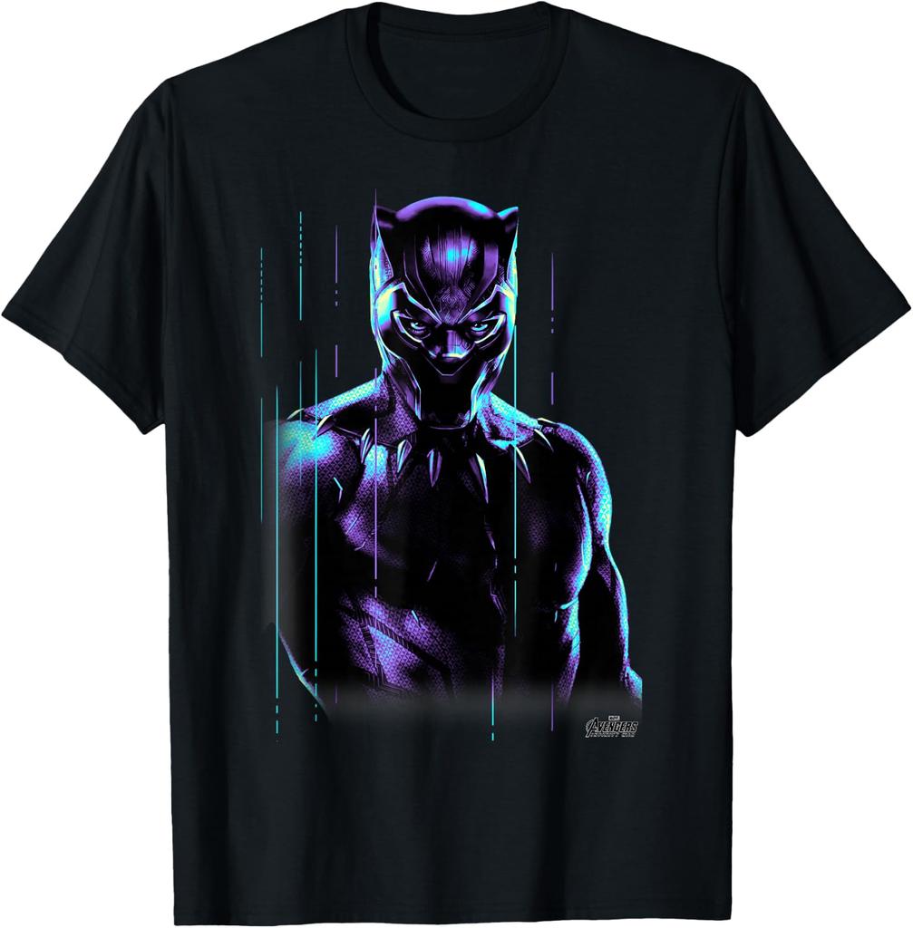 Fashion Casual Funny Infinity War Black Panther Neon Glow Graphic T-Shirt T-Shirt Unisex