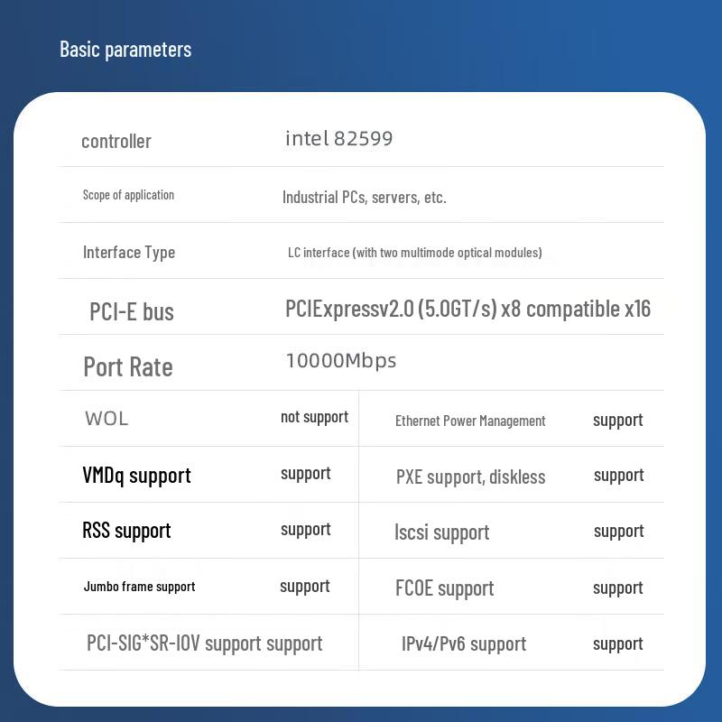 EB-LINK Intel 82599 10G PCI-E Fiber Optic Network Adapter