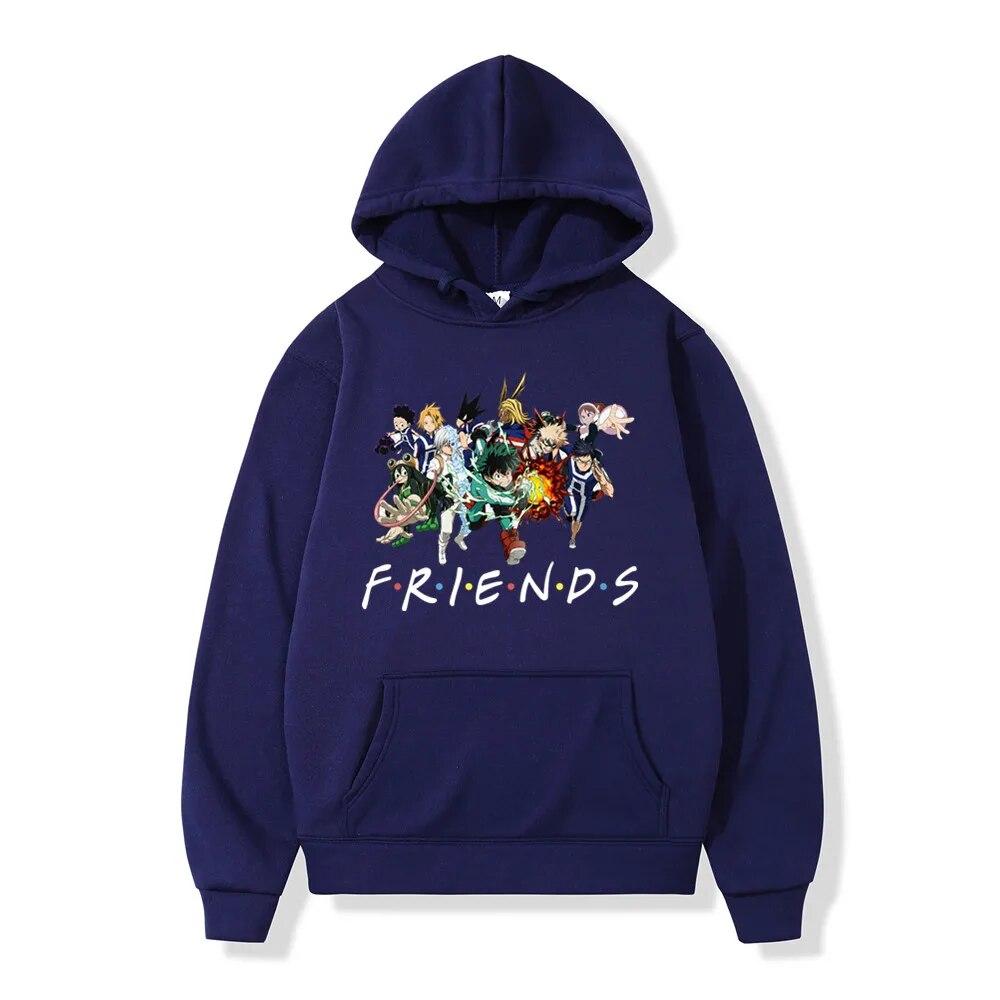 Mens Hoodie Sweatshirt My Hero Academia Friends Polerone Bluza Damska Clothes Women Unisex Fleece Streetwear Hoodies Oversized Tops