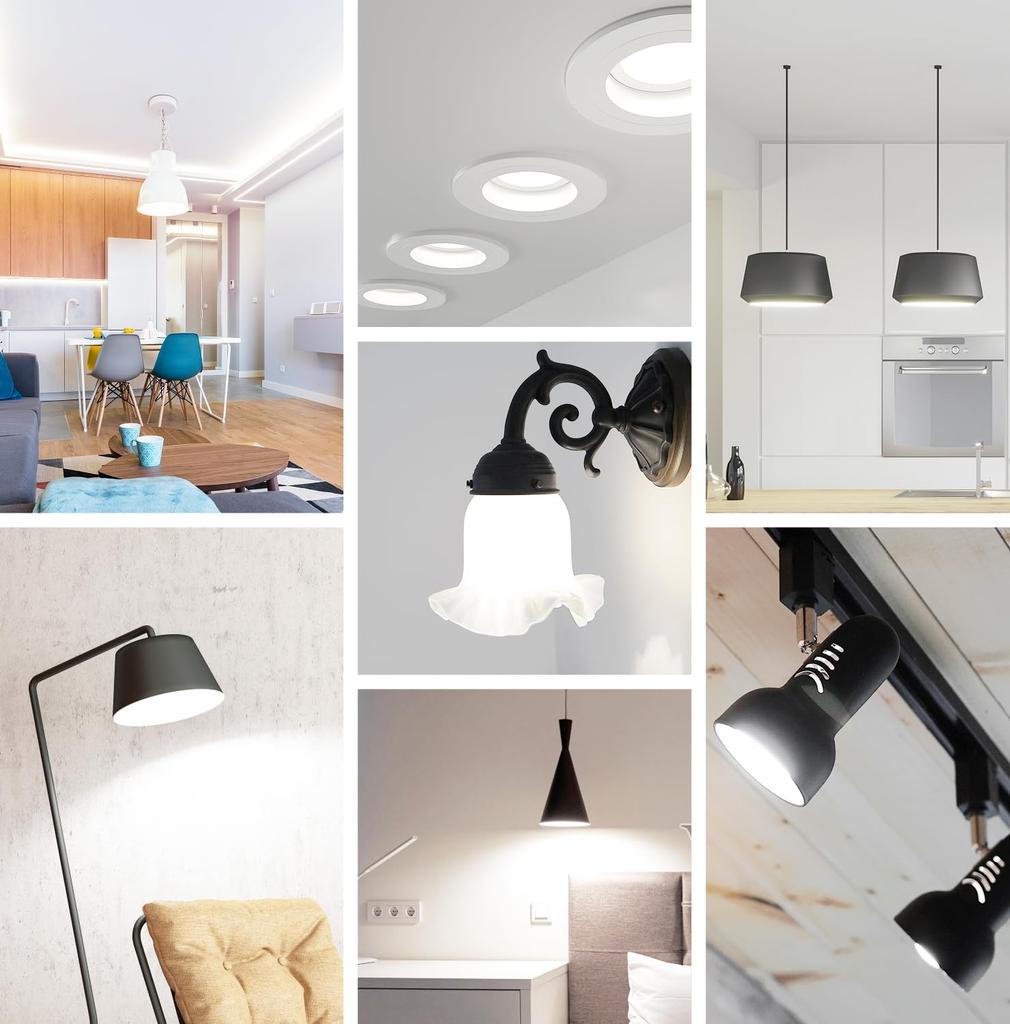 Mini Krypton LED Bulbs, 17mm Base Diameter, Daylight White, 60W Equivalent, Wide Beam, 760lm, Set of 2, Compatible with Insulated Fixtures