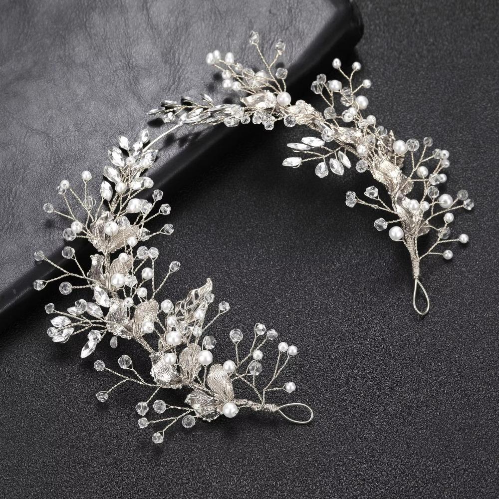Handmade Bridal Headband Zinc Zinc Alloy Leaf Bridal Tiara Hair Vine Retro Crystal Headpiece Bridal Party