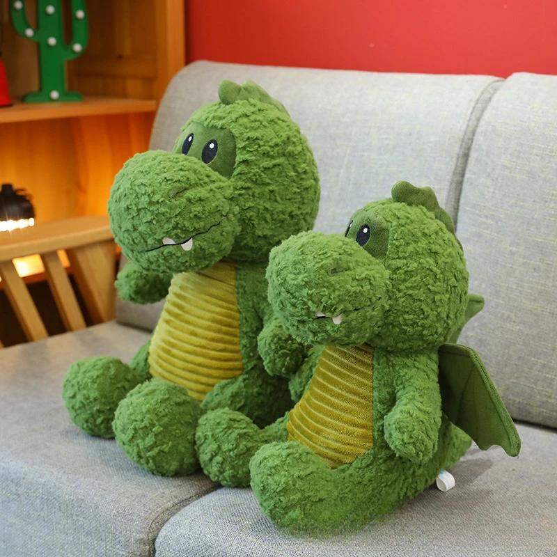 Latest Green Simulation Dinosaur Animals Soft Stuffed Plush Toys Hobbies Delicate Kawaii Great Birthday Presents Friends or Kids