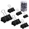 Multicolored Long-Tail & Black Metal Binder Clips Set