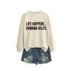 Womens Oversized Casual Long Sleeve Hoodie Sweatshirt With Print Design Comfort Fit