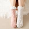 Утолщенные Зимние Вязаные Термоноски из Кашемира, Носки для Пола, Женские Ковровые Домашние Плюшевые Носки для Сна, Тапочки, Гетры, Ноги Ва