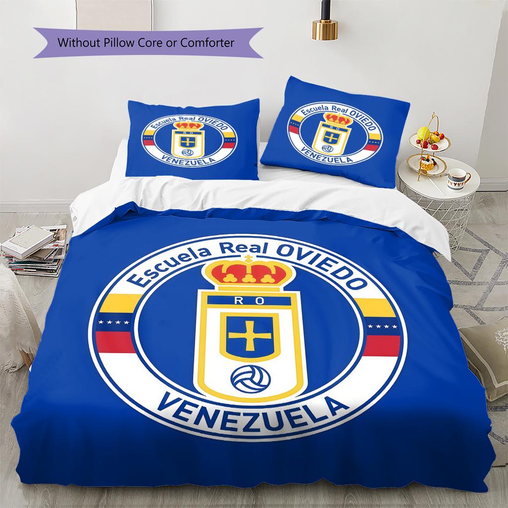 Real Oviedo Pattern Bedding Home Decoration Birthday Gift (1 * duvet cover + 2 * pillowcase, without core)