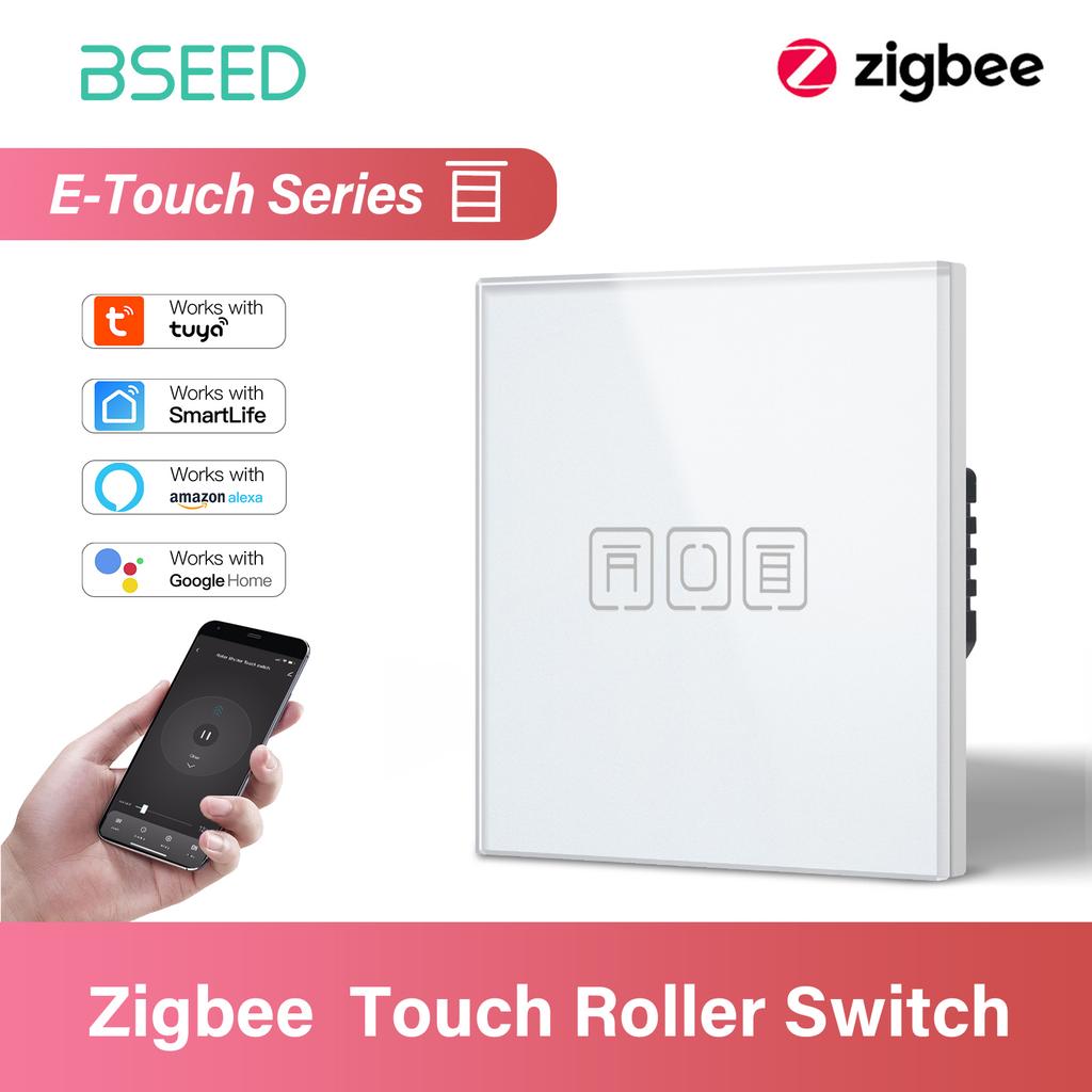 BSEED Zigbee Smart Blind Switch Electric Roller Shutter Switch With EU Socket USB Type-C Port Tuya Alexa Smart Life App E Series