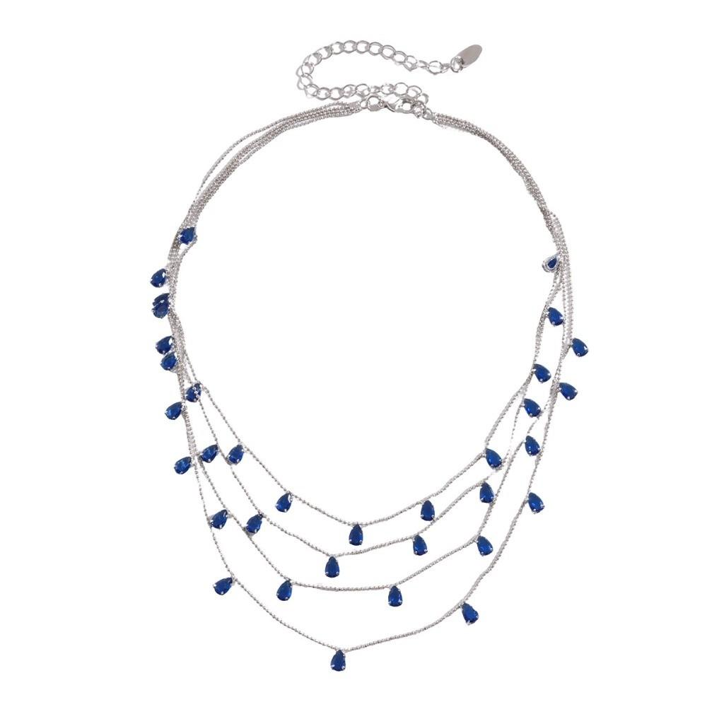 Multi Layer Water Drop Shining Choker Light Luxury Rhinestone Jewelry  Banquet