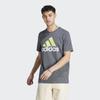 adidas Футболка Essentials с круглым вырезом и коротким рукавом, с логотипом и буквенным принтом, мужская, серая, IJ8578
