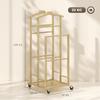 Bamboo Clothes Rack on Wheels, Compact, with Hangers, Hanging Rails, Shelf and Bottom Shelf, Oak Look