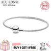 Original Luxury Real 100 %925 Sterling Silver Pan Bracelet For Women Snake Chain Bangle Authentic Charm High Quality Diy Jewelry