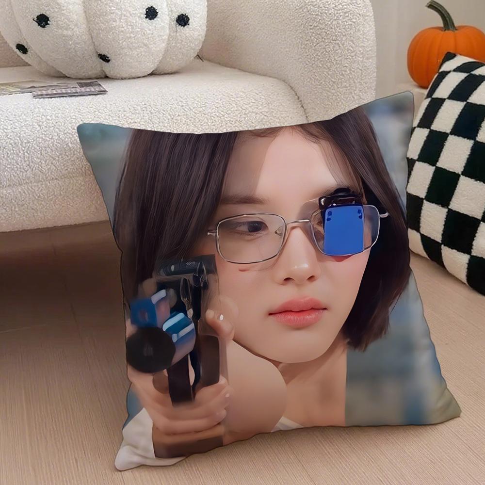 actor classic CChoi Ji Woo Cushion Cover Throw Pillow Cover Hidden Button Durable Polyester Chair Cushion