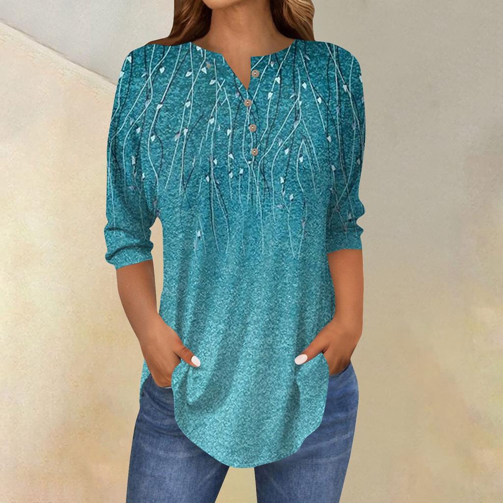 Женские повседневные рубашки с рукавом 3/4, модные туники с принтом Святого Патрика и карманами