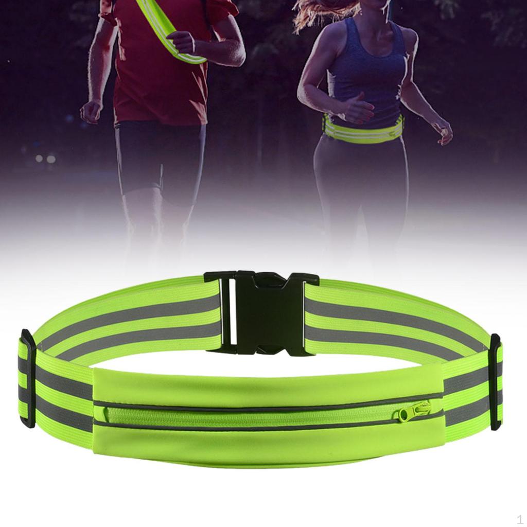 Adjustable Running Belt with Reflective Strap for Outdoor Activities