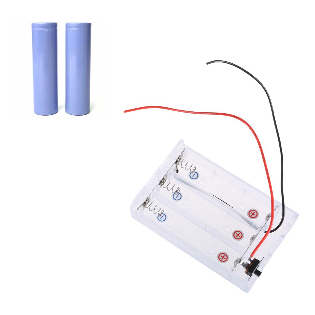 3-Slot 18650 Battery Holder Parallel Connection Battery Storage Case with Switching Cable Cord for DIY Electronics
