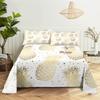 Green Leaf Digital Printed Polyester Bed Sheet with Pillowcase Home Comfort Printed Bedding Set Bed Sheet Large Bed Sheet