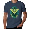 Luna Moth Black Tshirt Sweat Resistant Workout Tee Shirt