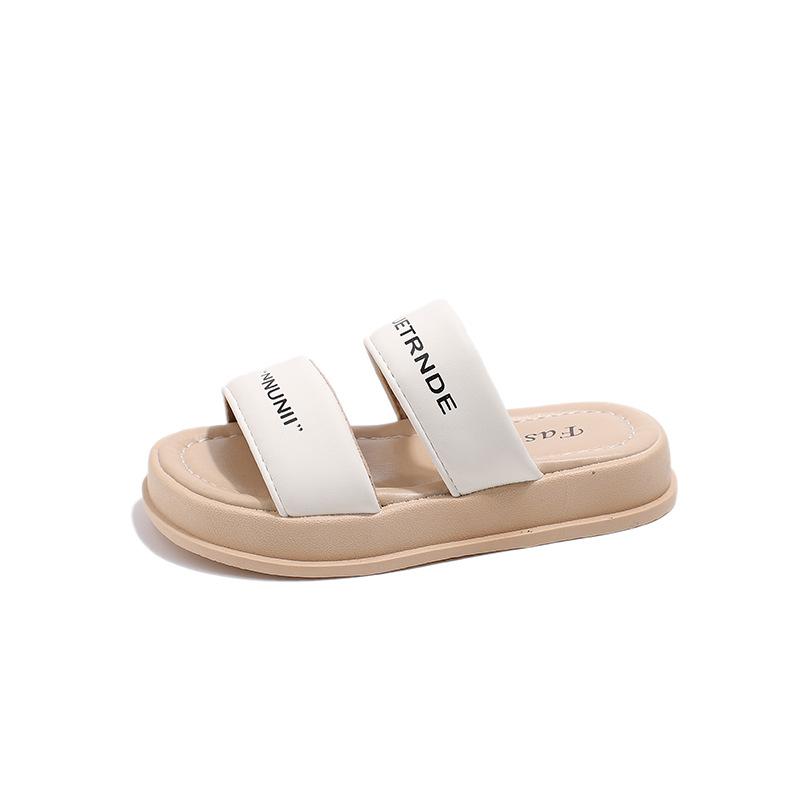 Летние тапочки с буквами для девочек, домашние и уличные тапочки для детей, мягкие тапочки для девочек, классные тапочки