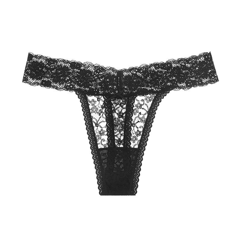 Sexy Thong Briefs Lace Underpant Women's Underwear Plus Size Transparent Panties Hollow Out Lingerie Women's T-panties