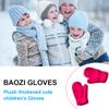 1 Pair Kids Mittens Comfortable Keeping-warm Mitten Thickened Children Clothes Accessory with ple Color for Outdoor Wearing