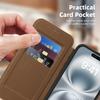 For iPhone 16 Case Compatible with MagSafe RFID Blocking Card Holder Leather Phone Cover
